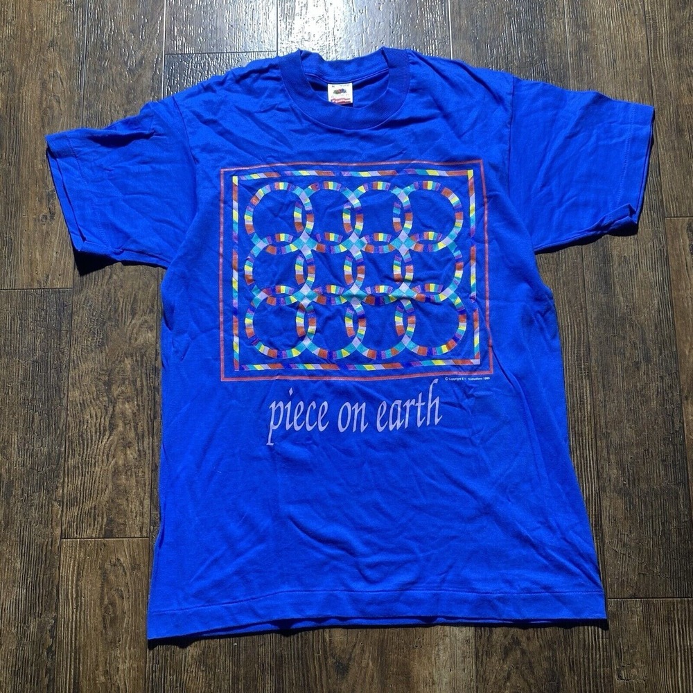 Vintage 1993 Piece On Earth Single Stitch  T-Shirt Made In USA Med